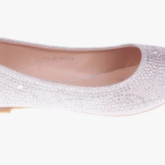 Enimay Womens Classic Slip On Rhinestone Stud Glitter Ballerina Ballet - Picture 4 of 9